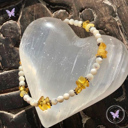 Mother Of Pearl & Amber Bracelet